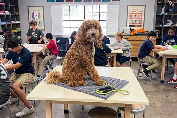 Lower School Students Connect With Art Therapy and Special Guest